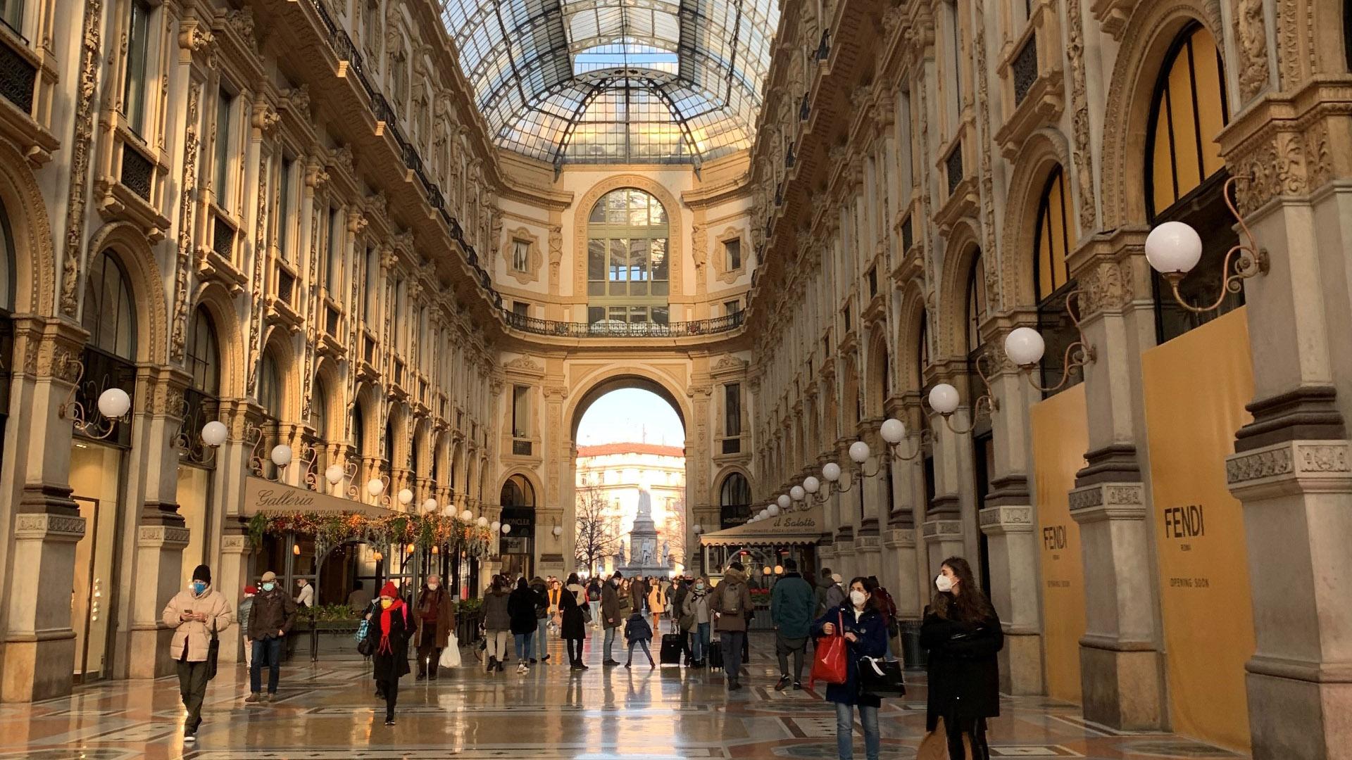 Kerst in Milaan shopping passage