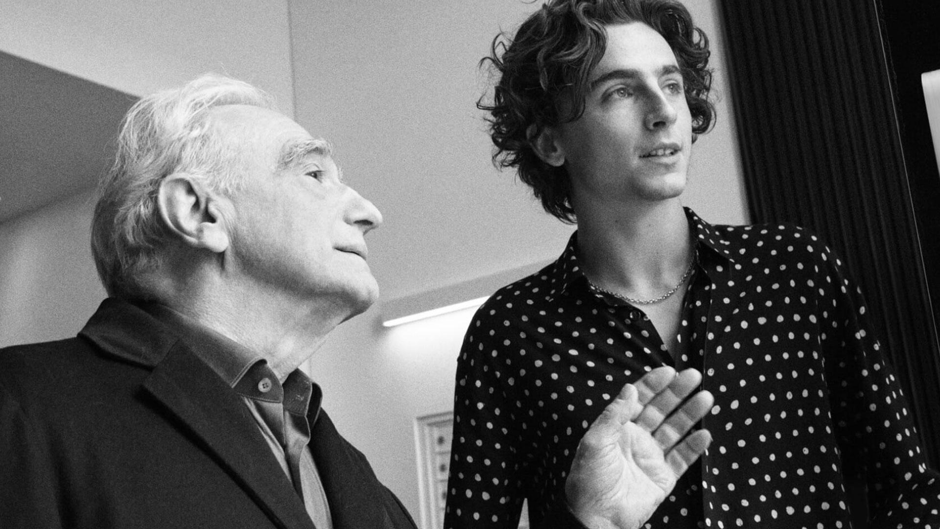 timothée chalamet bleu de chanel martin scorsese