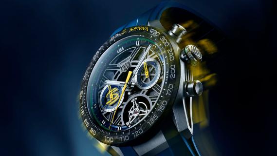 TAG Heuer Carrera Chronograph Tourbillon Senna wijzerplaat