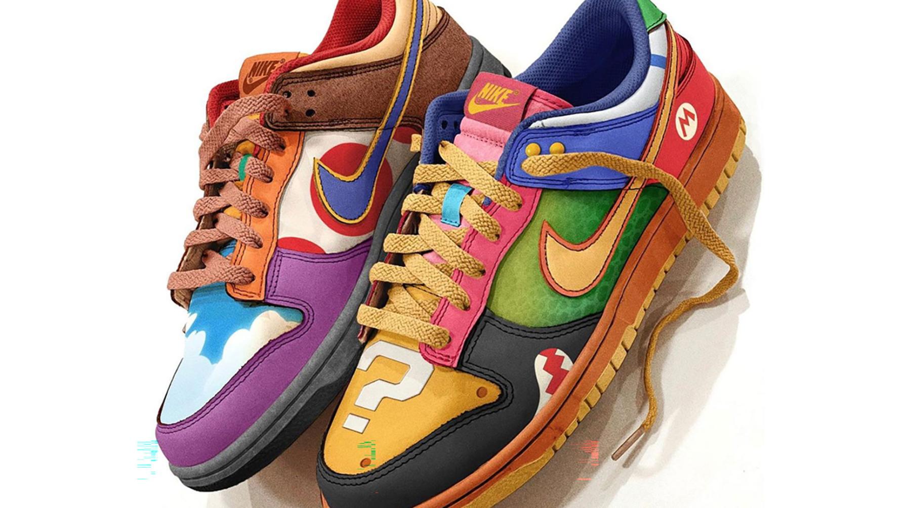 De Nike Dunk Low What the Super Mario Custom is hier