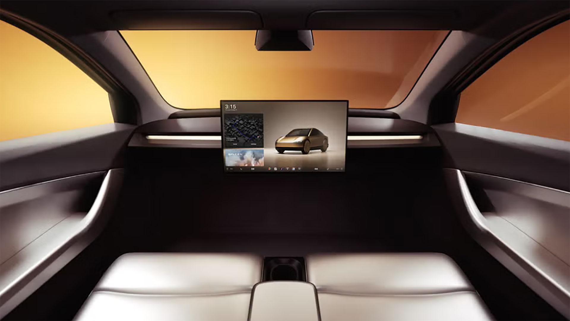 Tesla Robotaxi tv-scherm