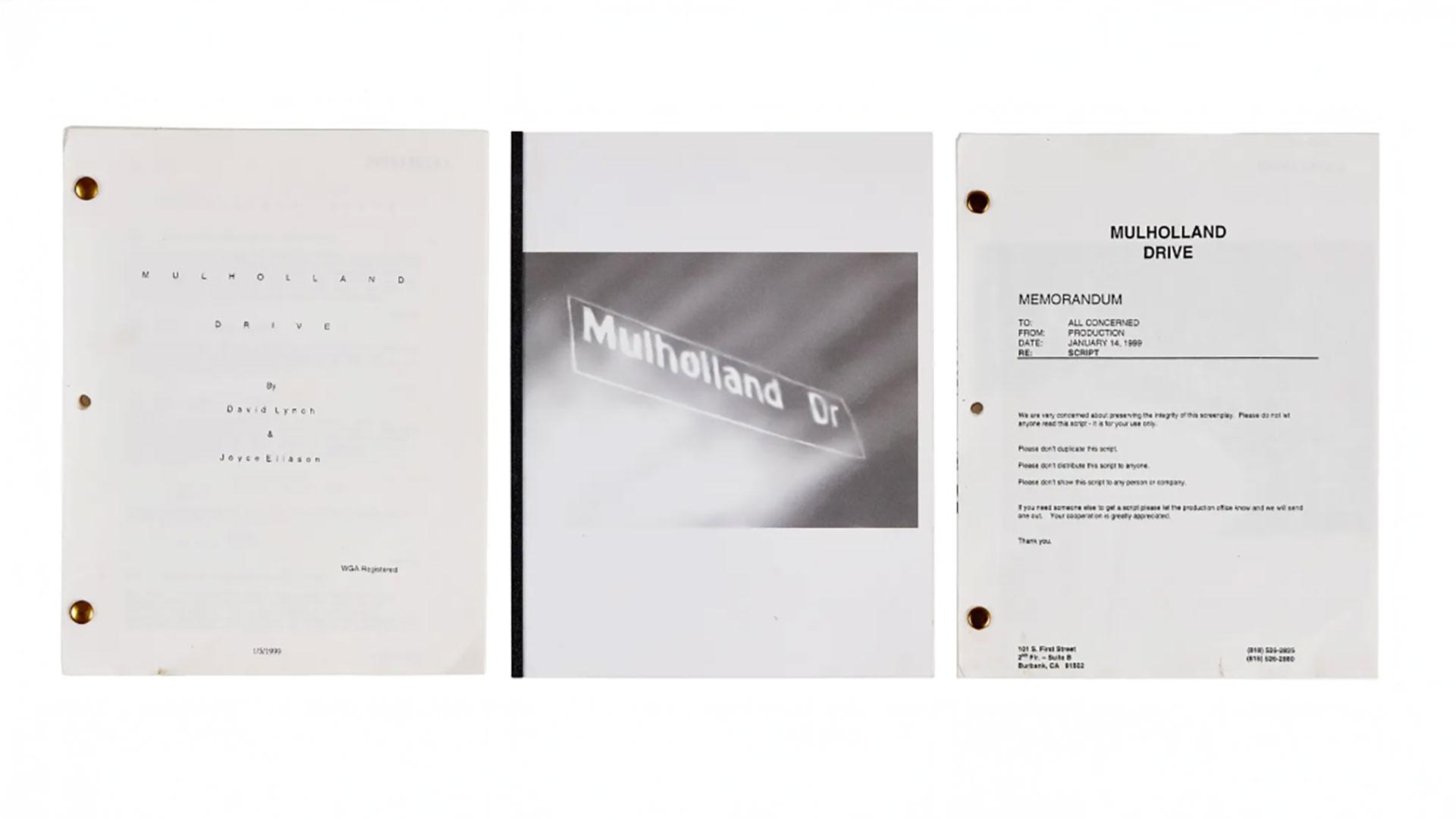 David Lynch veiling Mulholland Drive script