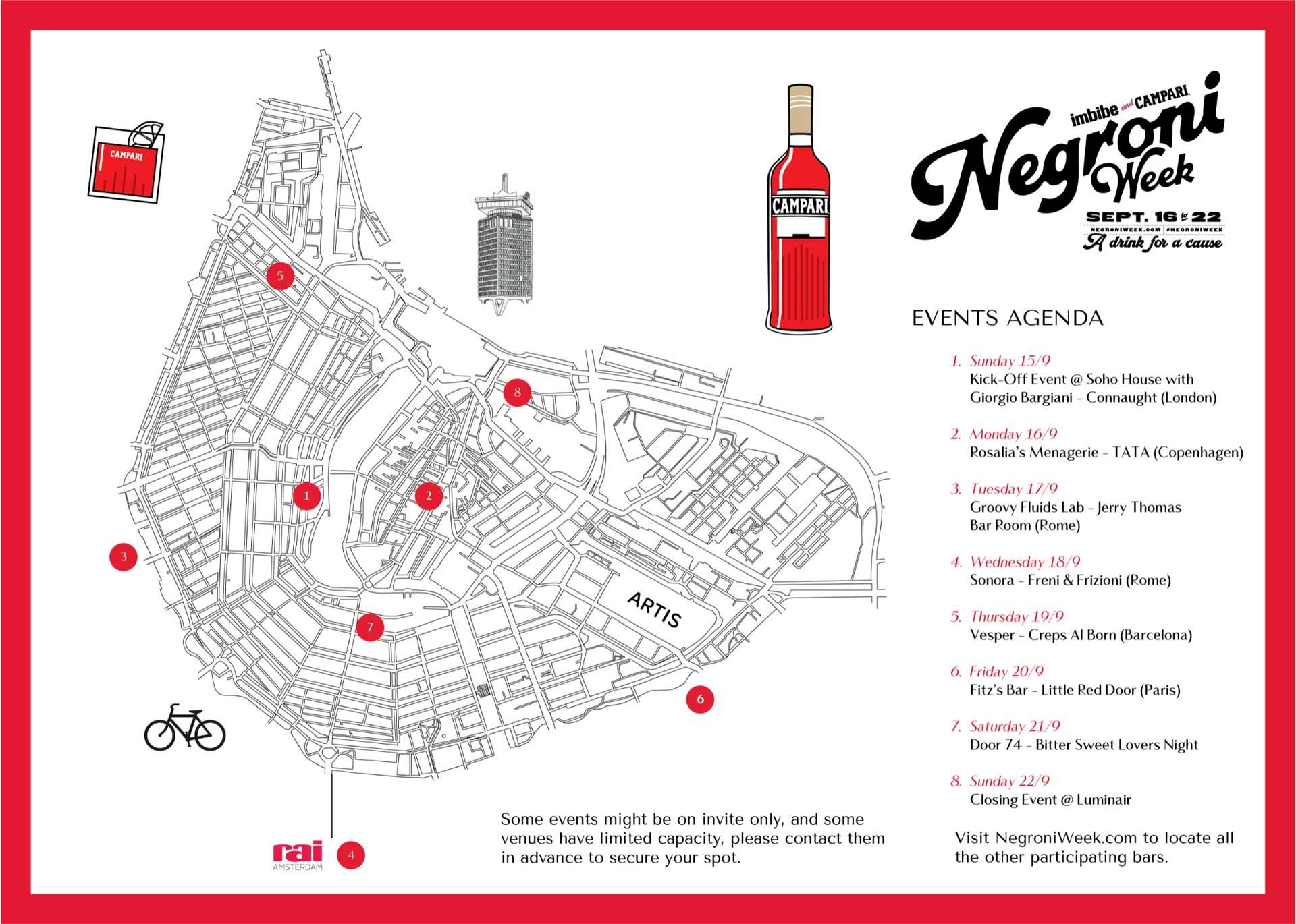 Negroni Week 2024 in Amsterdam kaart