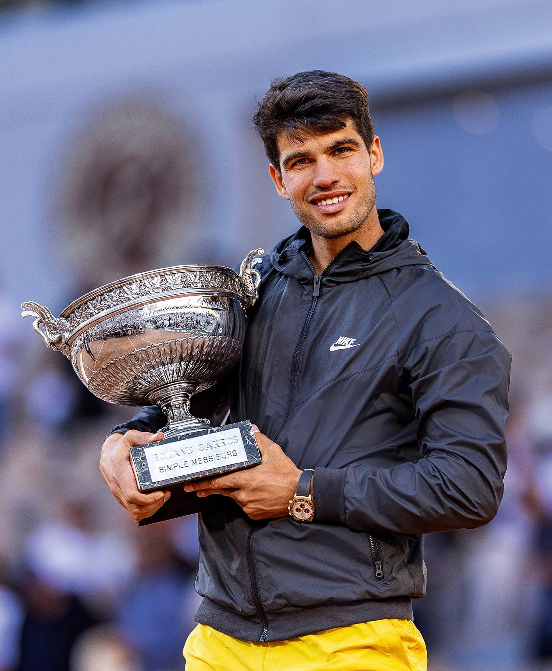 Carlos Alcaraz tijdens Roland Garros 2024