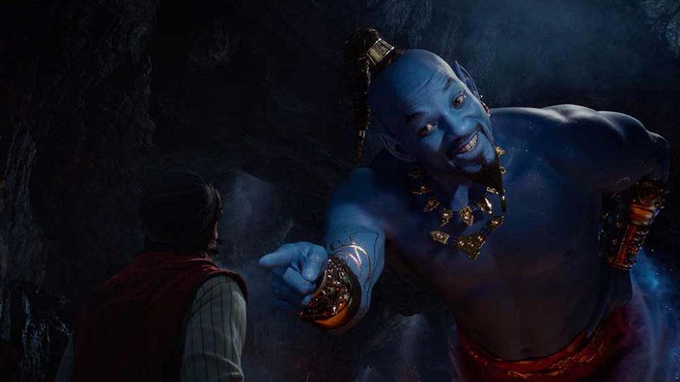 Knalblauwe Will Smith als geest in nieuwe trailer van Aladdin