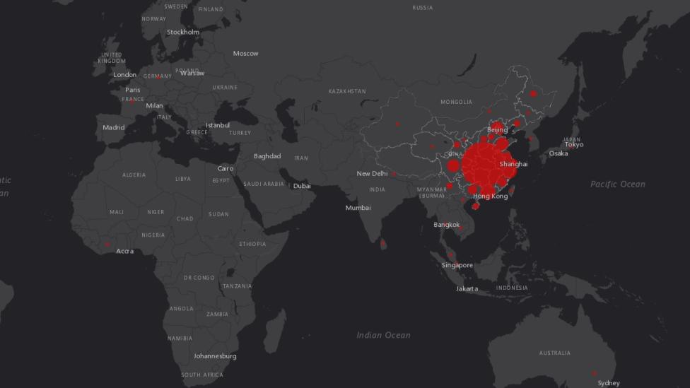 Amerikaanse universiteit maakt live landkaart van Coronavirus