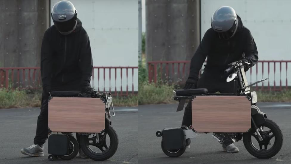Japans bedrijf presenteert een heel compact opvouwbare scooter