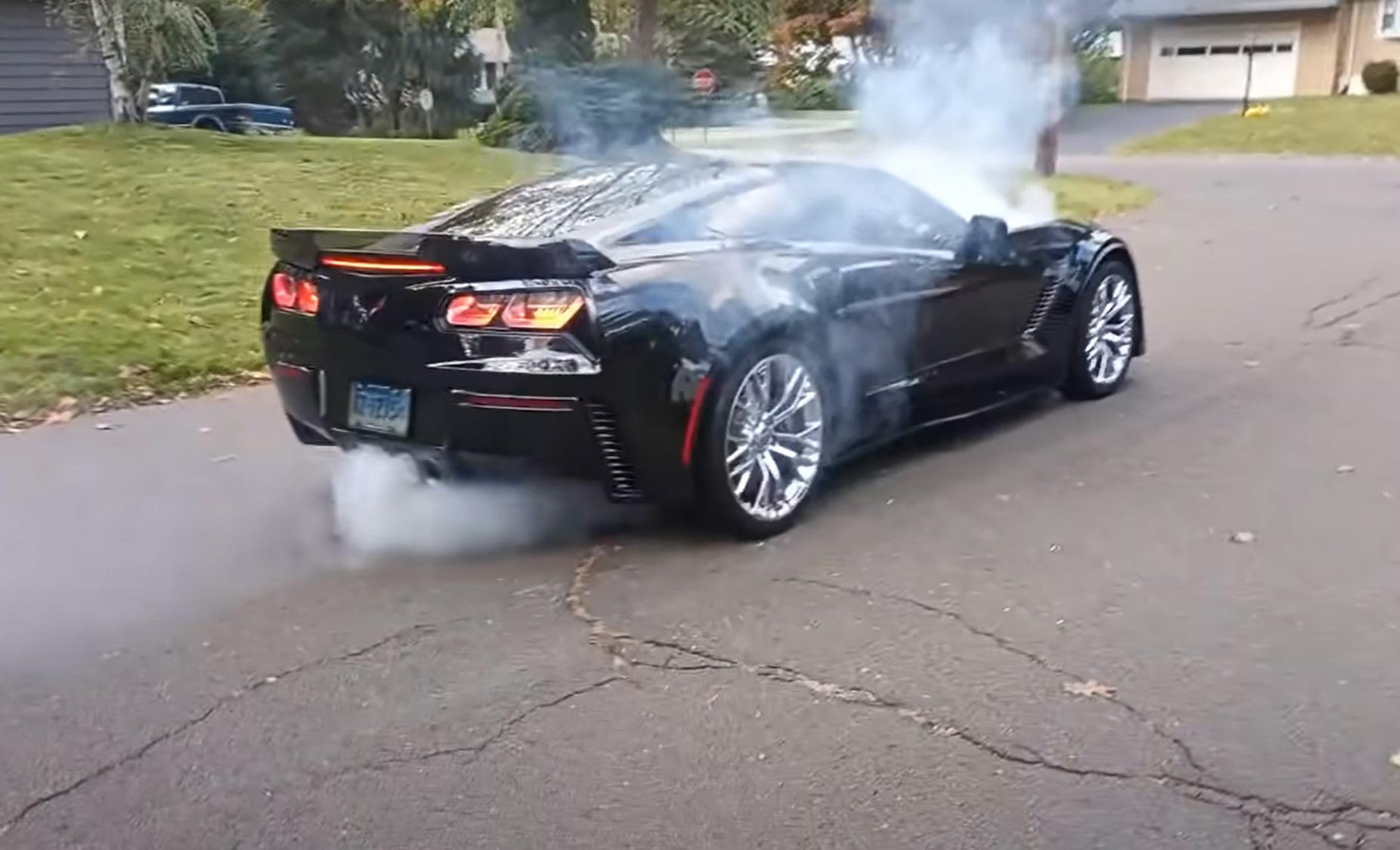 Burnout met Corvette C7 gaat verkeerd TopGear