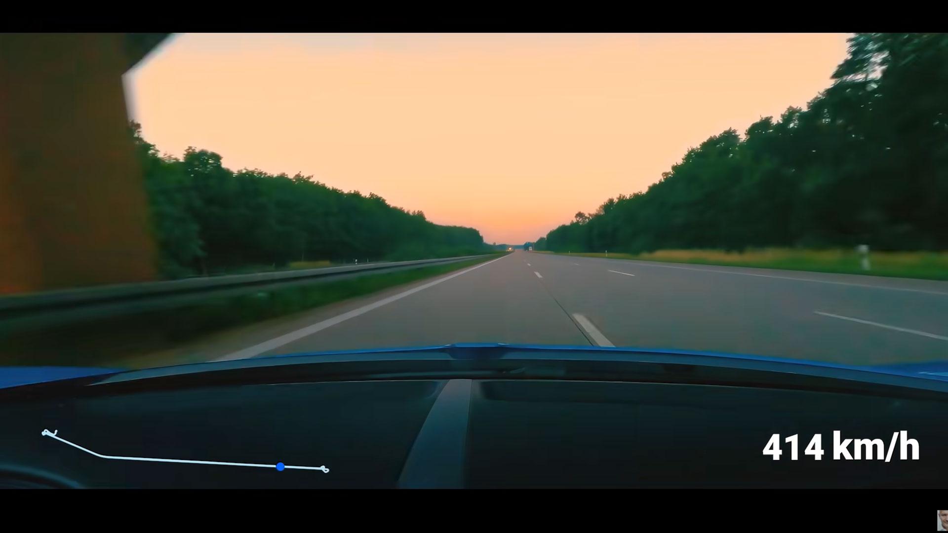 Bugatti Chiron op de Autobahn tikt 414 km/u aan