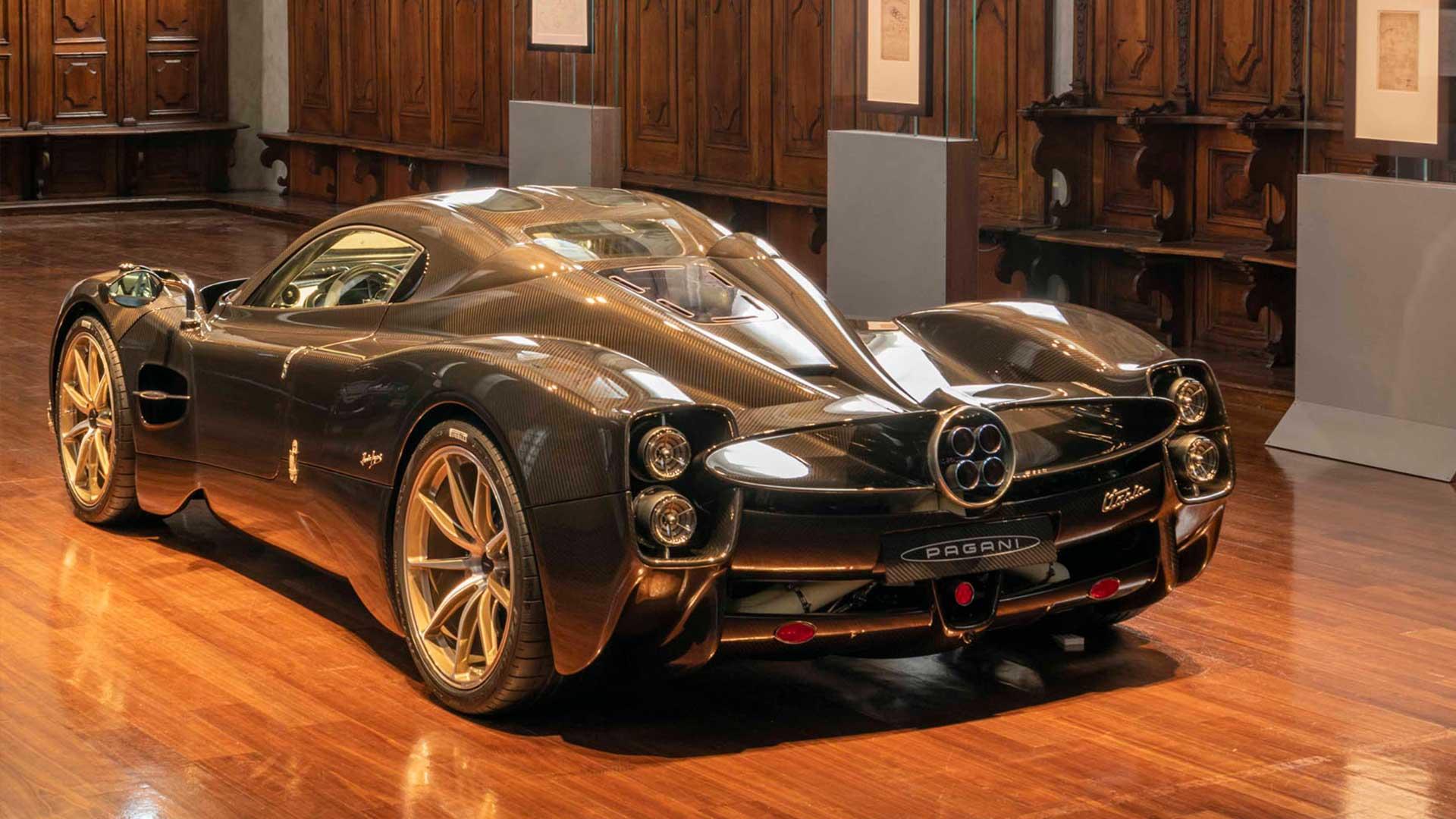 Pagani Utopia carbon fiber in the rear museum