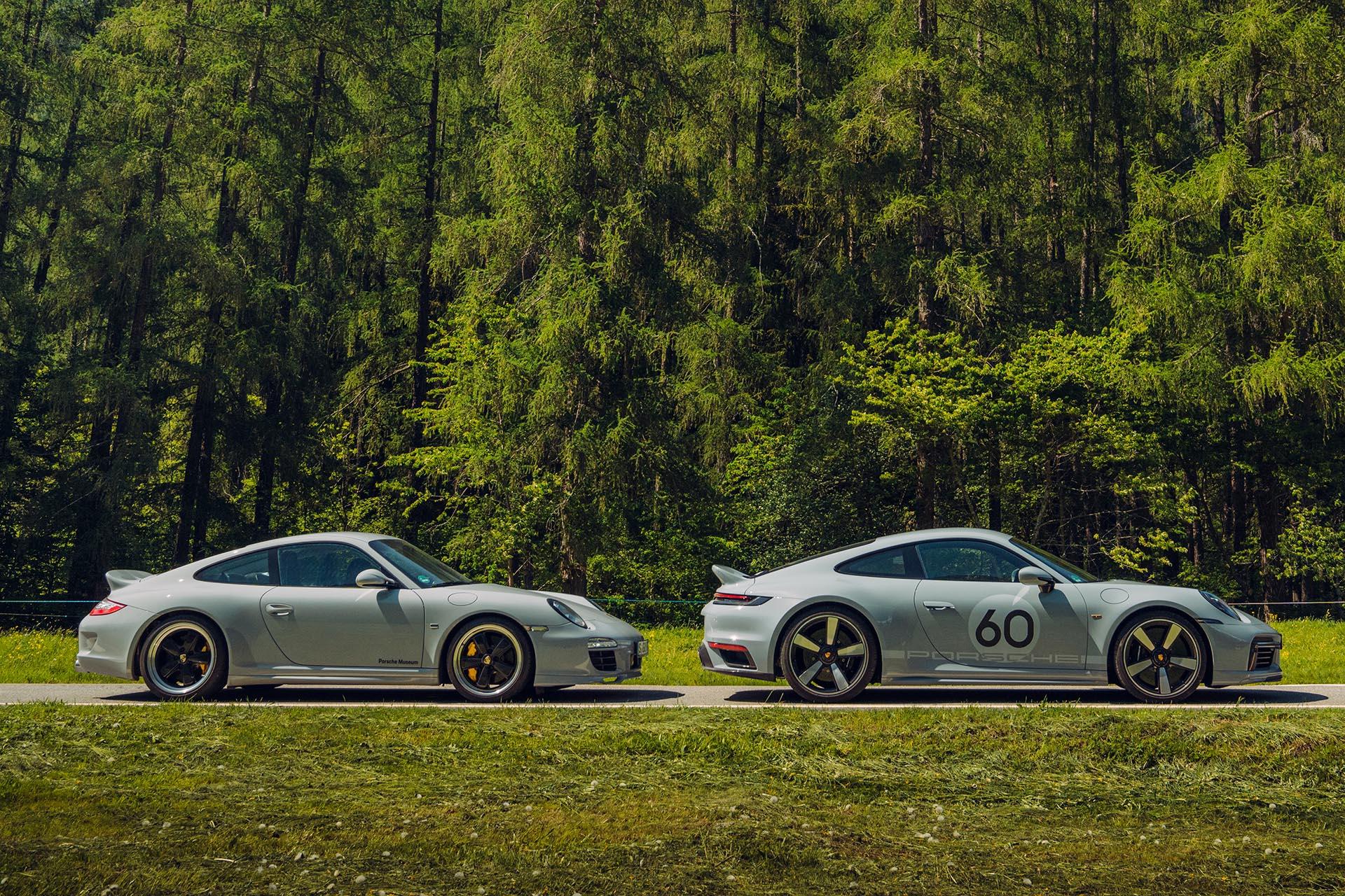 Porsche 911 Sport Classic en Porsche 977 zijkant