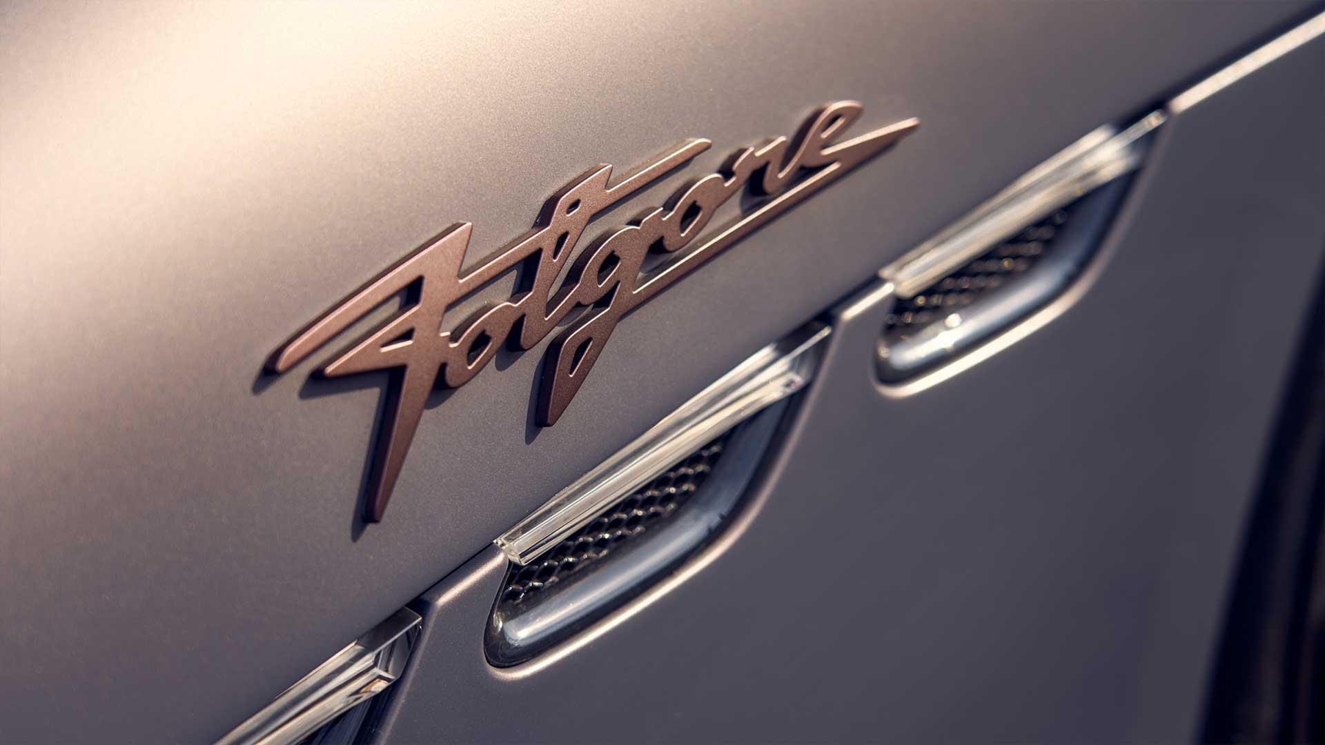 Maserati GranTurismo Folgore badge Folgore