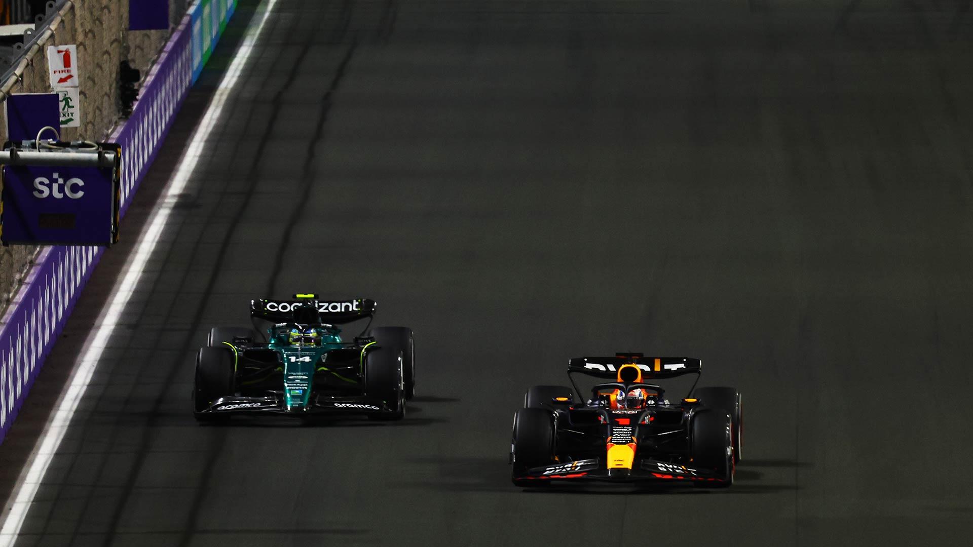 GP van Saoedi-Arabië 2023: Max Verstappen Red Bull en Fernando Alonso Aston Martin