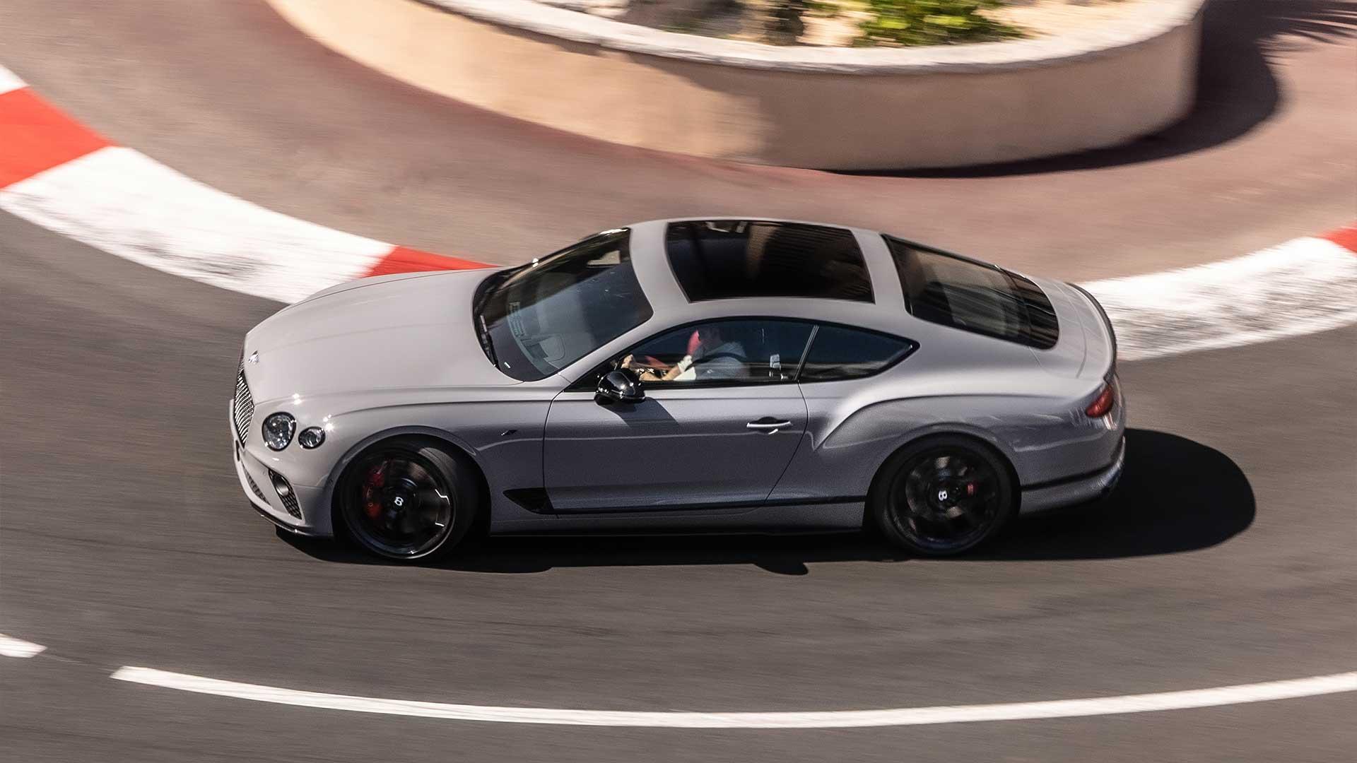 Bentley Continental GT S rijdend zijkant in Monaco