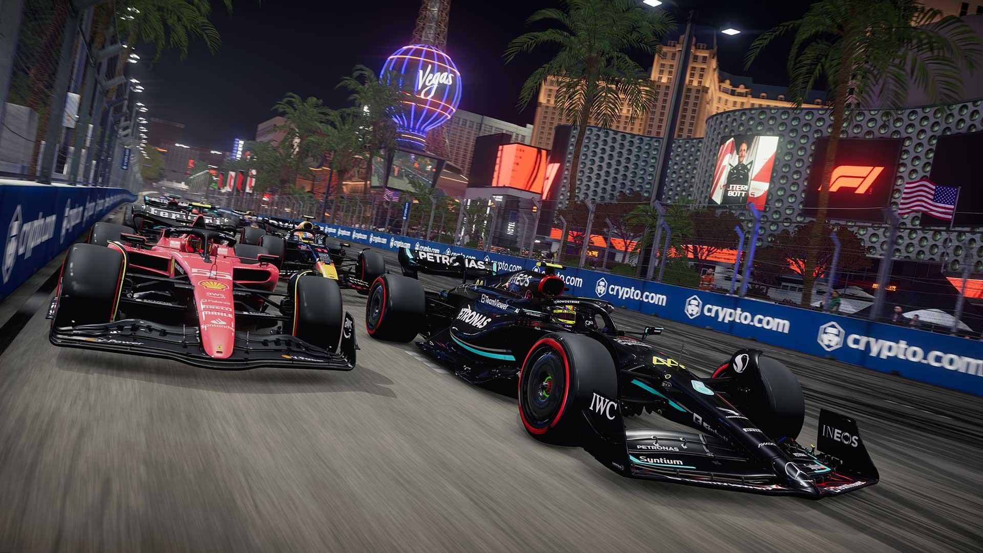 F1 23 screenshot Hamilton Sainz Las Vegas
