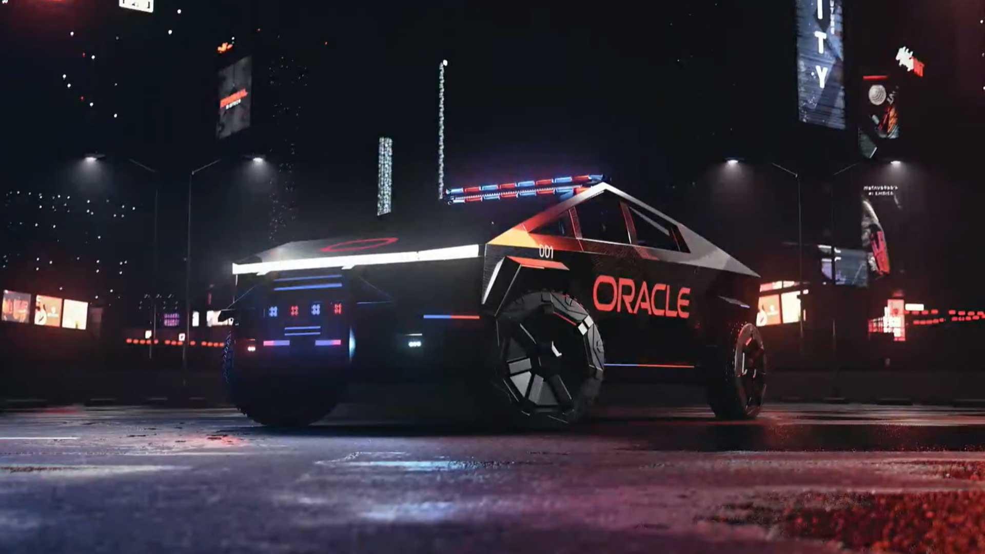 Tesla Cybertruck politieauto Oracle