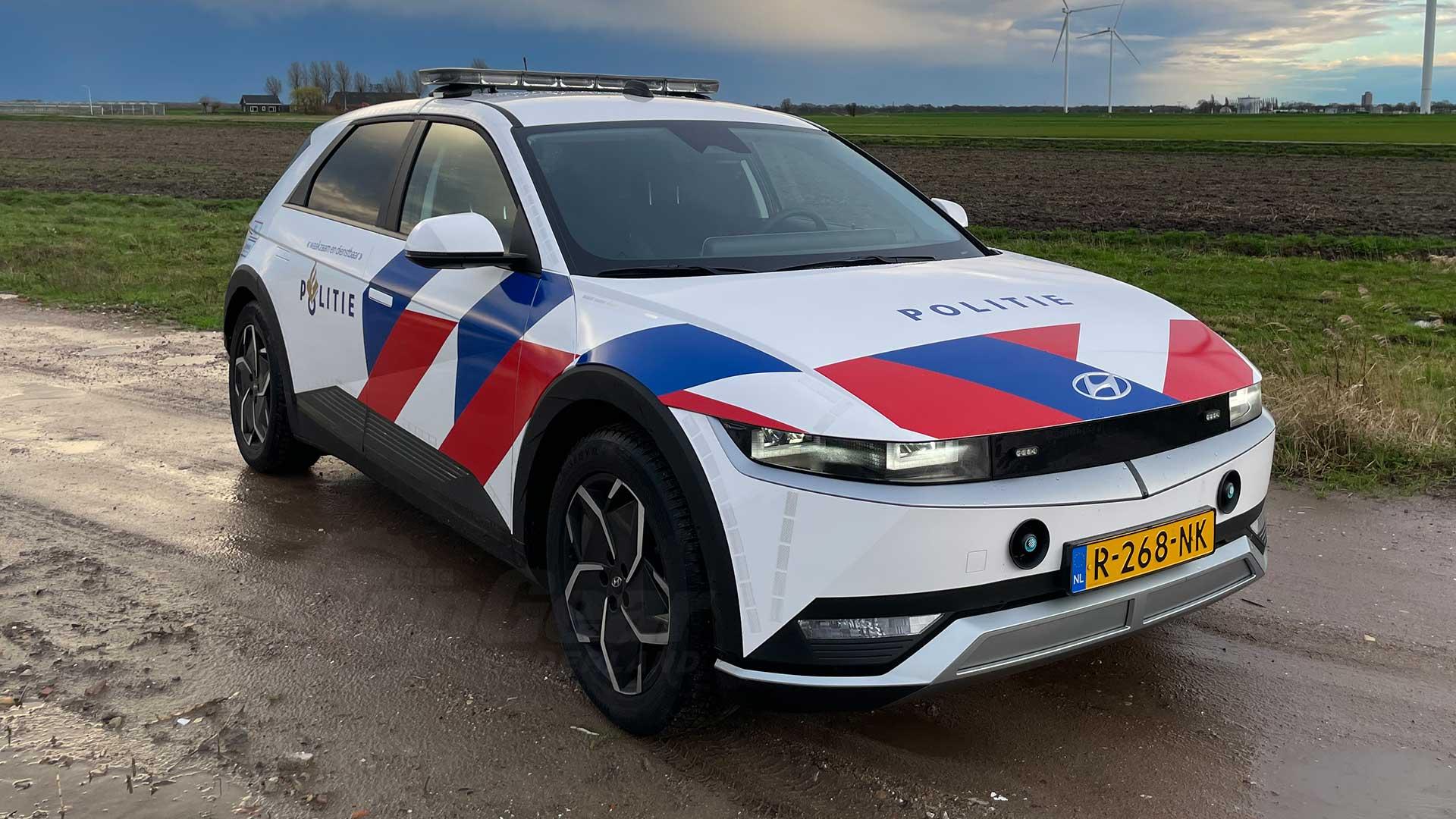 Hyundai Ioniq 5 as an electric police car in the Netherlands