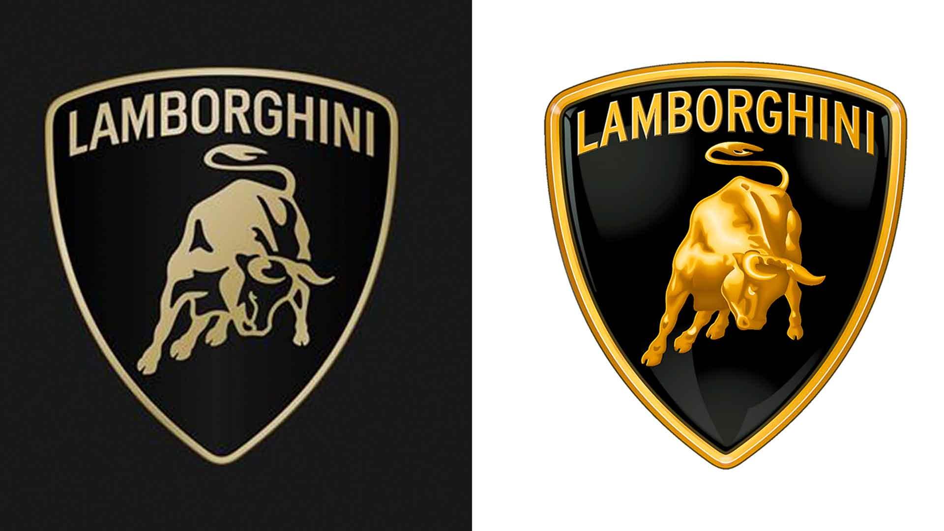 Vergelijking logo Lamborghini nieuw oud