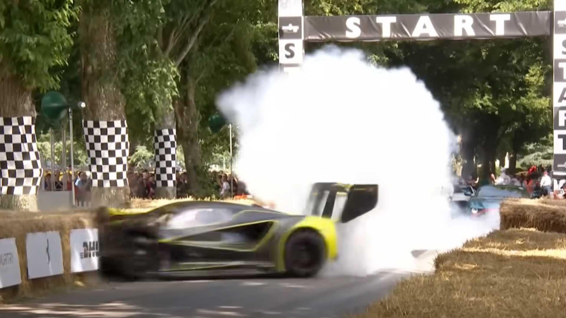 Lotus Evija X crash Goodwood Festival of Speed