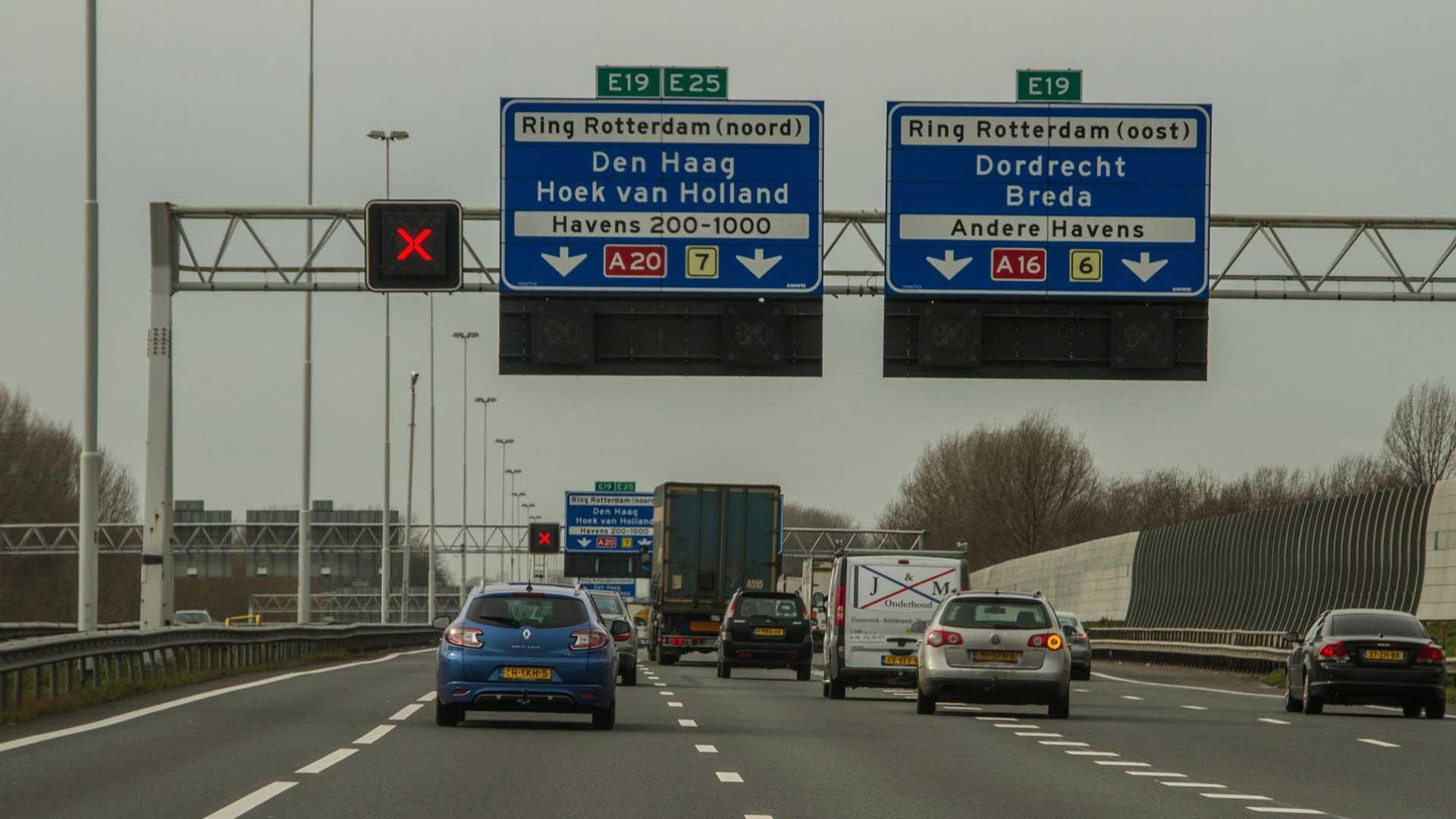 Snelweg richting Rotterdam