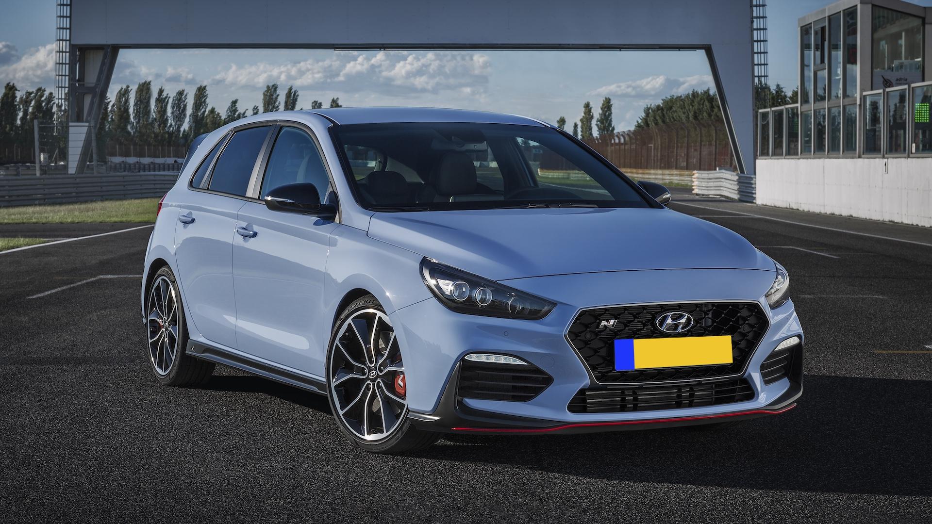 Hyundai i30 N Performance (PD) blauw (2017) zijkant schuin rechts voor