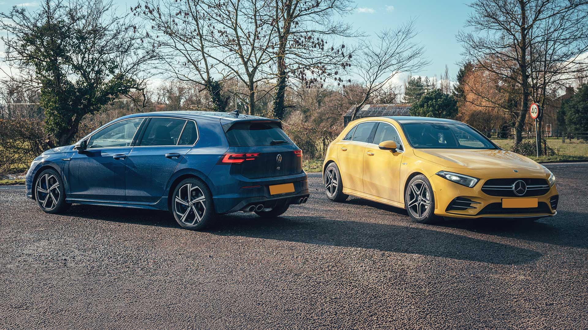 Mercedes-AMG A-klasse en Volkswagen Golf R