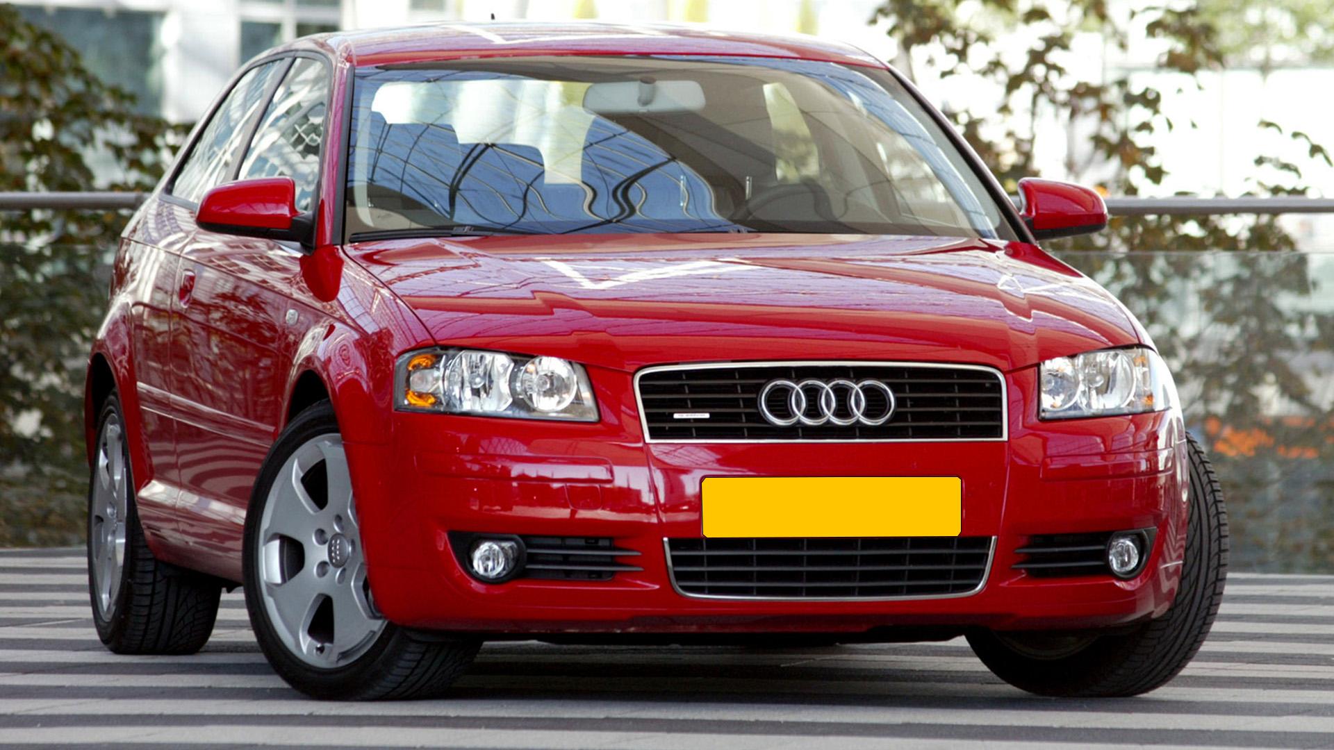 Audi A3 3.2 quattro (8P) rood (2003) voorzijde rechts zij NL-plaat