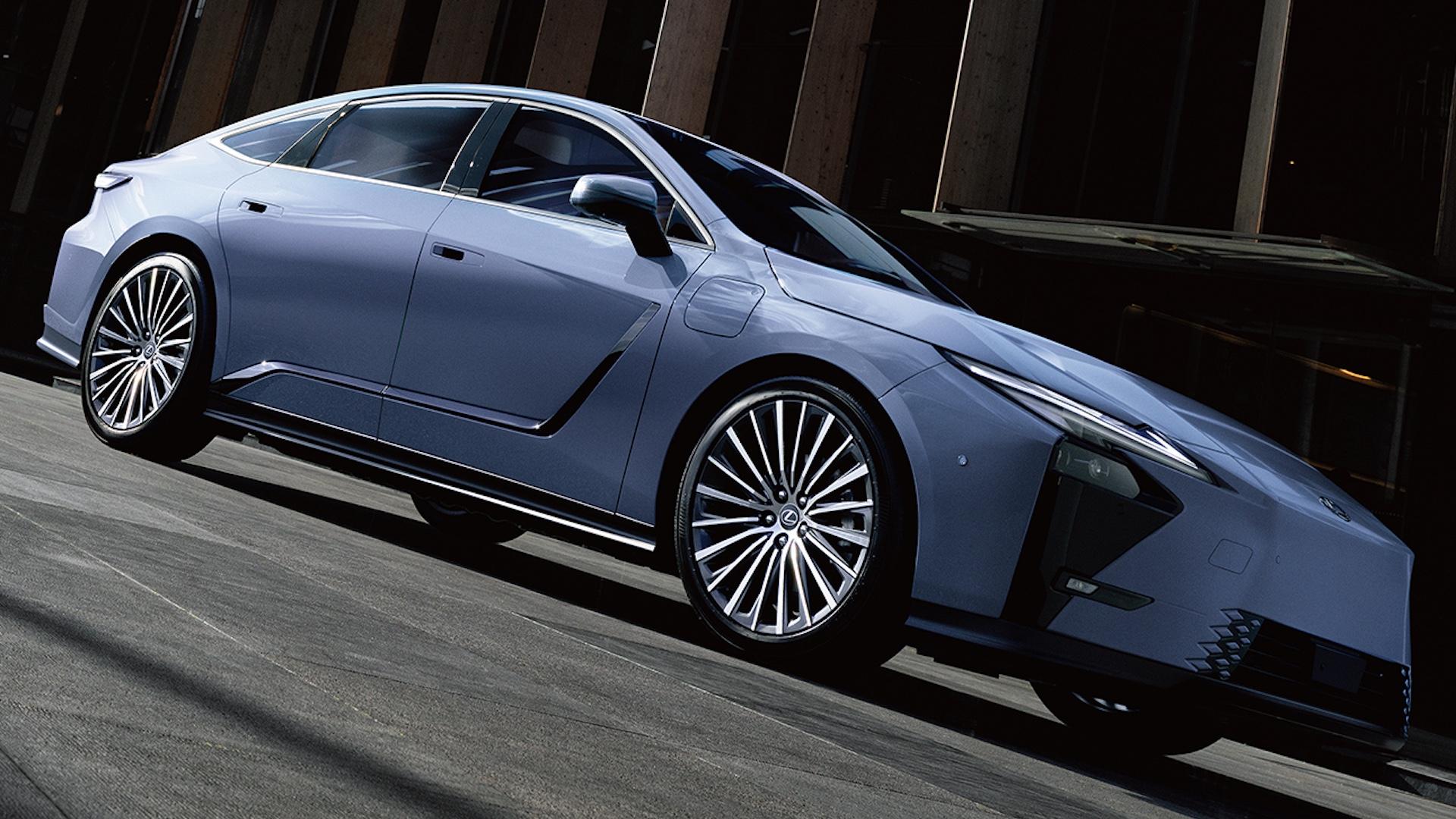 Lexus ES 350e blauw 92025) zijkant rechts schuin blauw