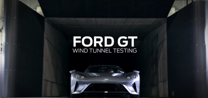 Ford GT in een windtunnel