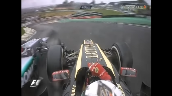 Schumacher vs Räikkönen in Brazilië 2012