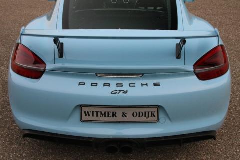 Porsche Cayman GT4 blauw