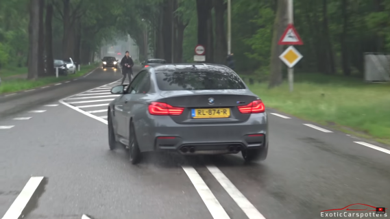 BMW M4 tikt bijna autospotter omver