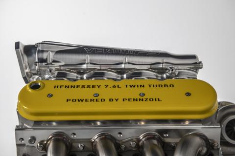 aHennessey Venom F5 V8 motor