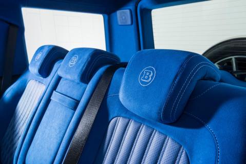 blauw interieur brabus mercedes-amg g 63 achterbank