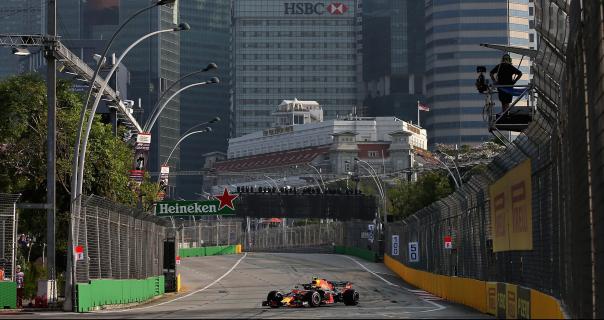 1e vrije training van de GP van Singapore 2018 max verstappen