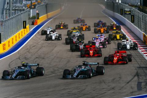 Grand Prix van Rusland hele veld in T2