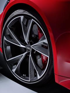 Audi RS 7 2019 tango-rood velgen remmen