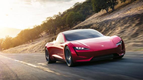 Tesla Roadster rechts voor