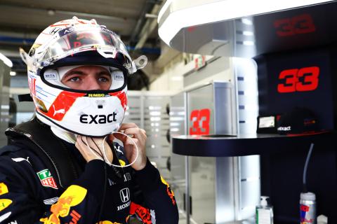 Max Verstappen GP van Brazilië 2019 in pitbox