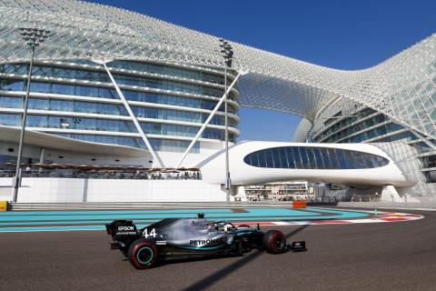 Lewis Hamilton bij hotel GP van Abu Dhabi 2019