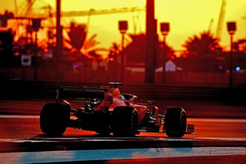 Sebatian Vettel 3 4 achter rijder GP van Abu Dhabi 2019