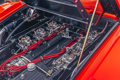Lamborghini Countach (rood) v12-motor