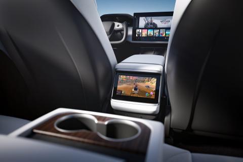 Tesla Model S (2021) Facelift scherm achterin