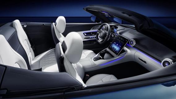 Interieur van de Mercedes SL