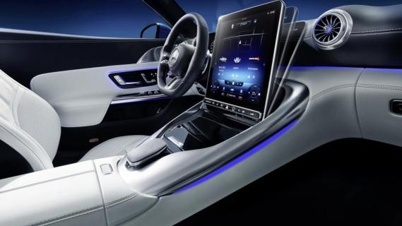 Interieur van de Mercedes SL