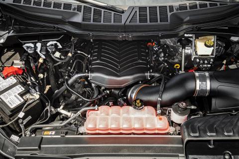 V8-motor met supercharger in de Hennessey Ford F-150 Venom 775