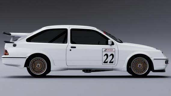 Zijkant Ford Sierra Cosworth RS500