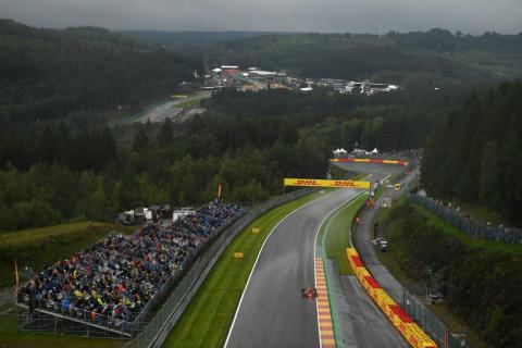 verregend circuit Spa-Francorchamps van bovenaf