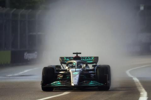 Spray achter F1-auto in Singepore