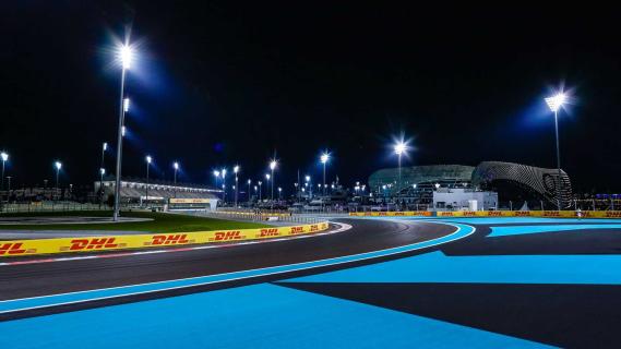 GP van Abu Dhabi 2021 bocht in het donker